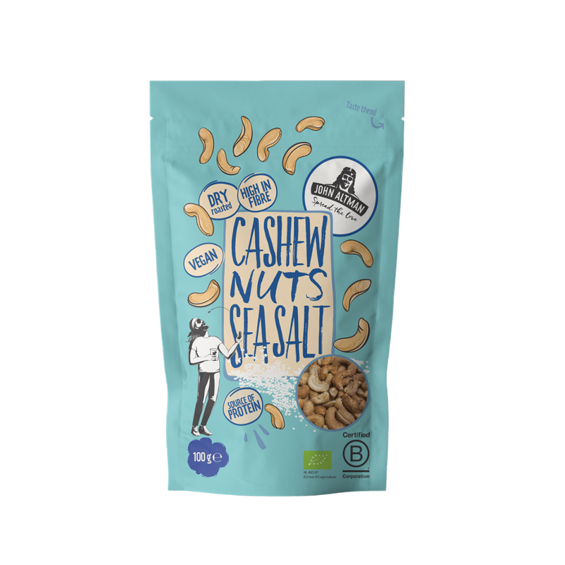 John Altman Organic Dry Roasted Cashew Nuts Sea Salt 100g - Produktbild