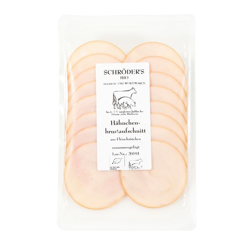 Schröder's Bio Fleisch- und Wurstwaren Hähnchenbrustaufschnitt in Scheiben ca. 80 g - Produktbild