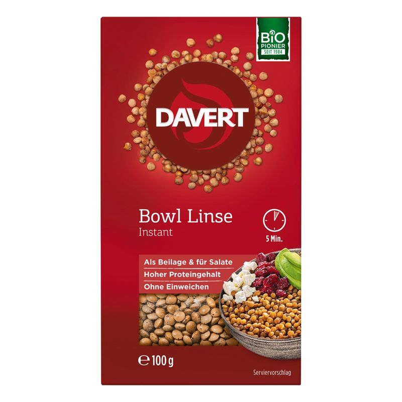 Davert Bowl Linse Instant 100g - Produktbild