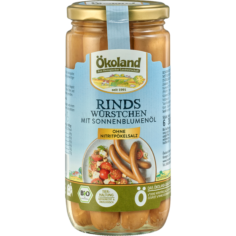 ÖKOLAND Rindswürstchen mit Sonnenblumenöl in Delikatess-Qualität - Produktbild