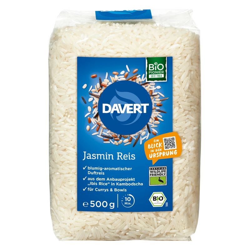 Davert Jasmin Reis weißer Duftreis 500g - Produktbild