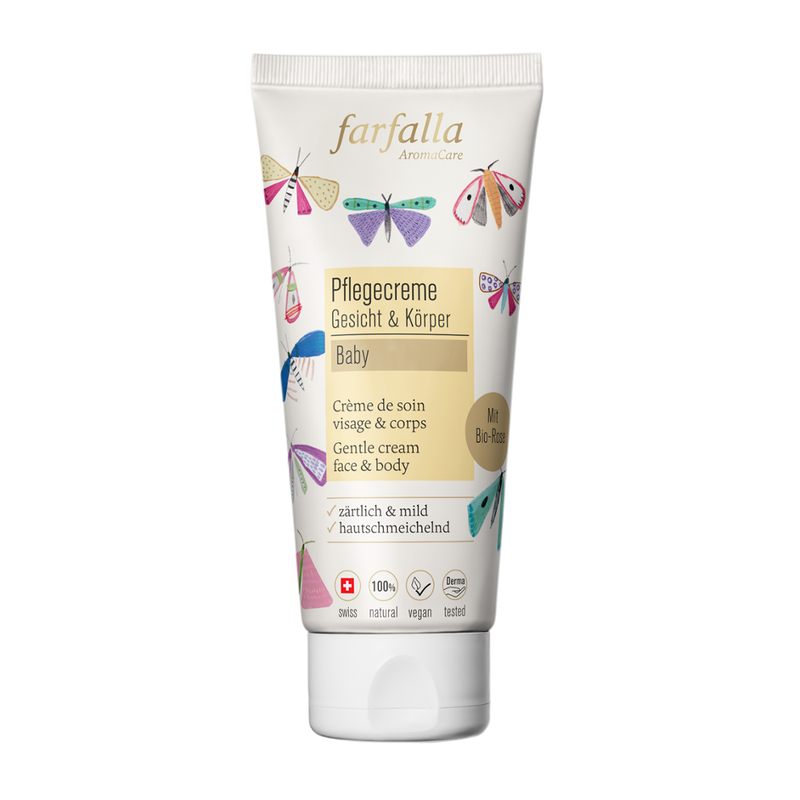 farfalla Baby, Rose, Zärtliche Pflegecreme Gesicht & Körper, 100ml - Produktbild