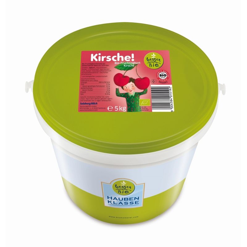 besser Bio. besser Bio. Bio-Fruchtjoghurt Kirsche aus pasteurisierter Milch, 3,6% Fett, 5kg Haubenklasse - Produktbild