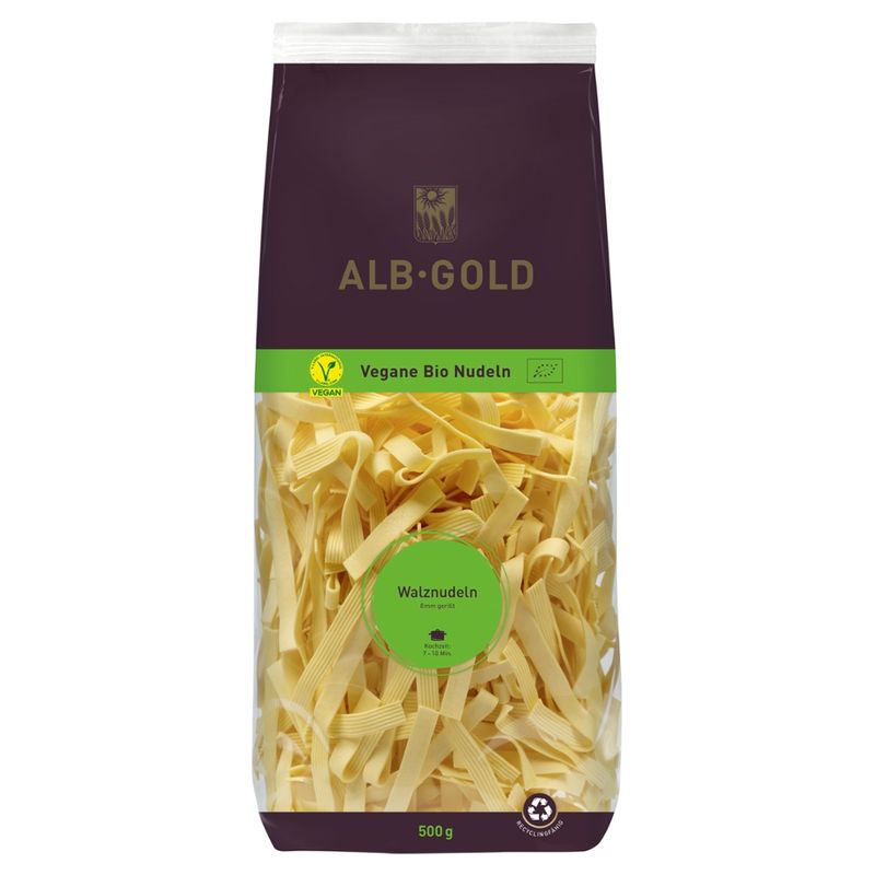ALB-GOLD AG vegane Bio Walznudeln 8mm gerillt - Produktbild
