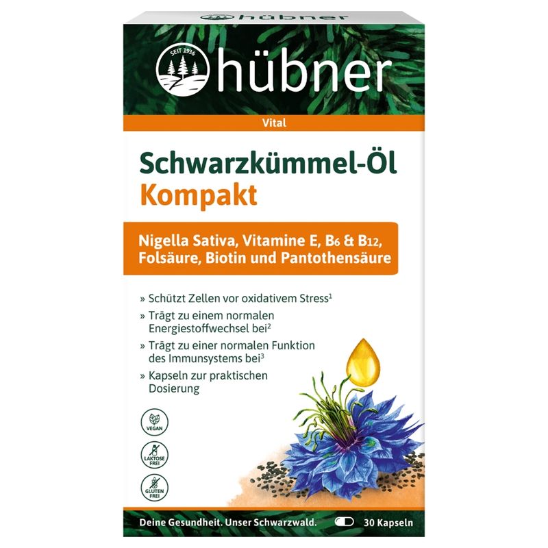 Hübner hübner® Schwarzkümmel-Öl Kompakt  30 St. - Produktbild