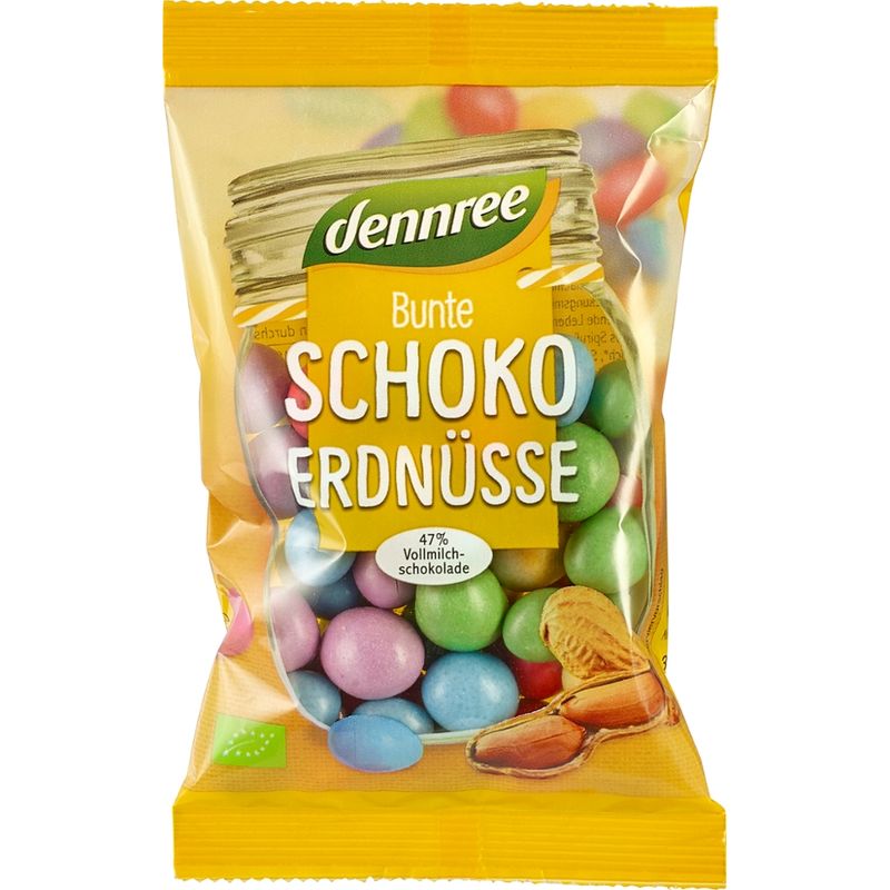 dennree Bunte Schoko-Erdnüsse mit 47% Vollmilchschokolade - Produktbild
