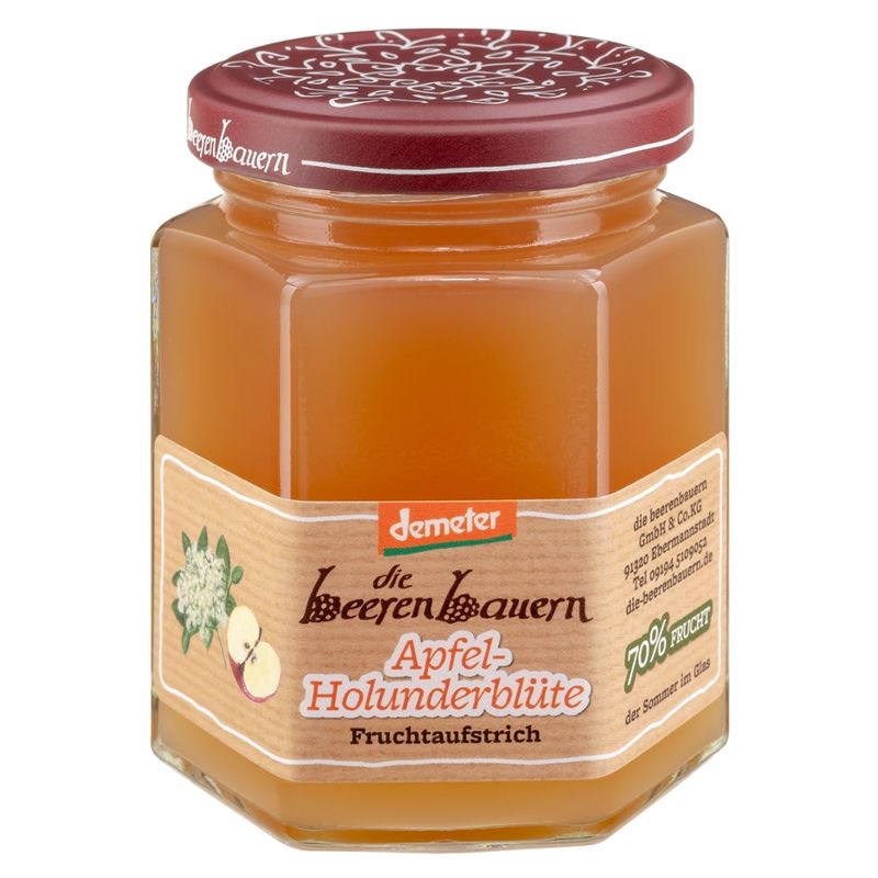 die beerenbauern Apfel-Holunderblüte Fruchtaufstrich - Produktbild