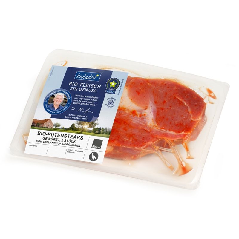 bioladen Putensteak gewürzt, aus der Keule, 2 Stück - Produktbild
