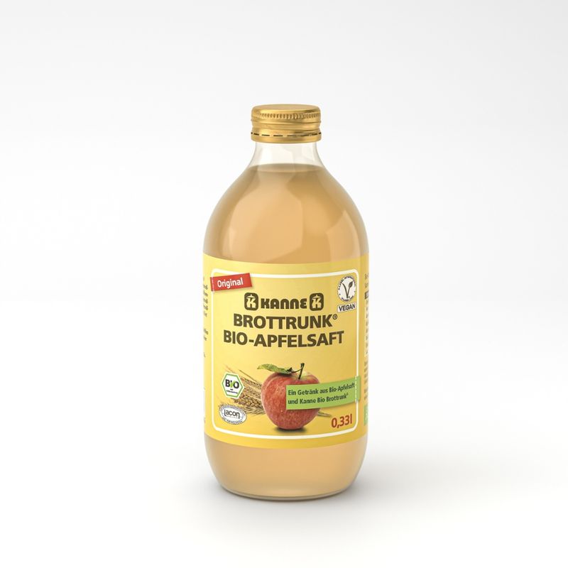 Kanne Bio-Apfelsaft mit Original Kanne Bio Brottrunk® 0,33 l - Produktbild