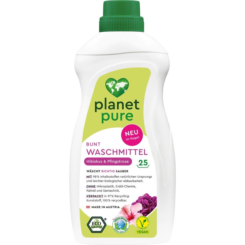 Planet Pure Bunt Waschmittel Hibiskus & Pfingstrose 25 Wl - Produktbild
