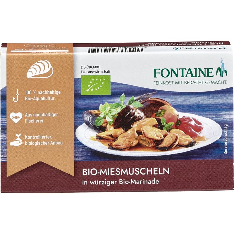 Fontaine Bio-Miesmuscheln in würziger Bio-Marinade - Produktbild