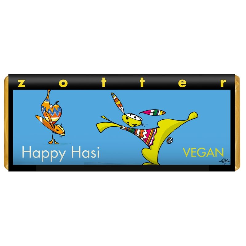 Zotter Schokolade Happy Hasi- Zitrone & Mandel VEGAN - Produktbild