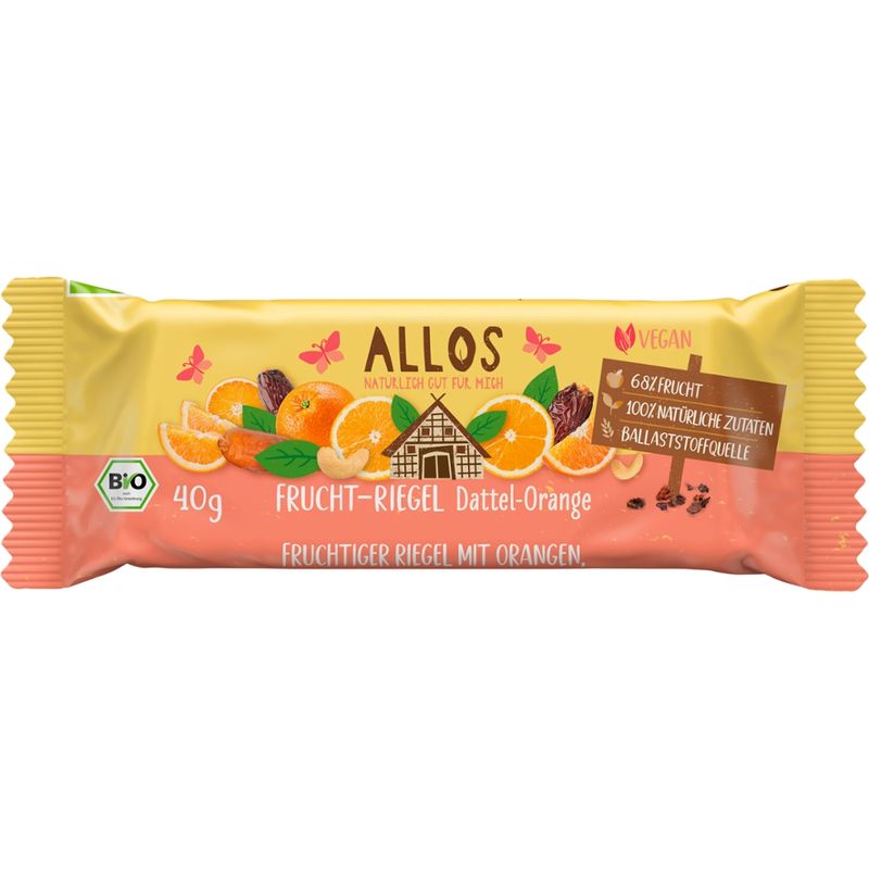 Allos Frucht-Riegel Dattel Orange - Produktbild