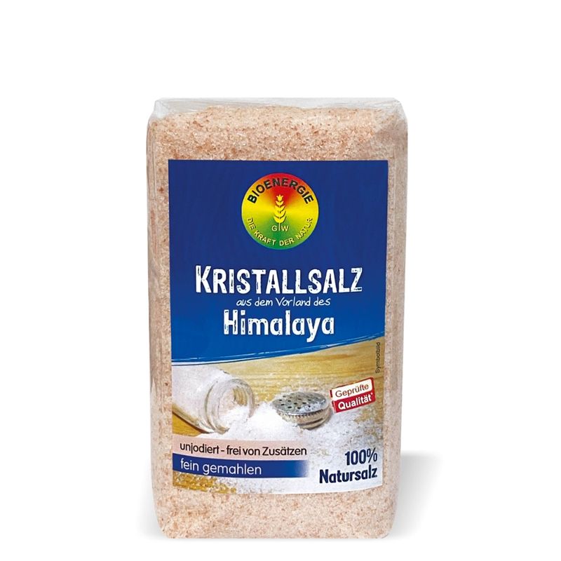 BIOENERGIE KRISTALLSALZ aus dem Vorland des Himalaya fein gemahlen, unjodiert, frei von Zusätzen - Produktbild