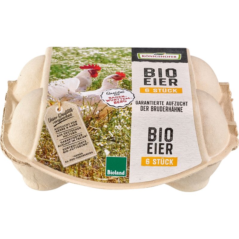Königshofer Regional Brandenburg Bruderhahn-Eier, 6 Stück, aus Baden-Württemberg - Produktbild