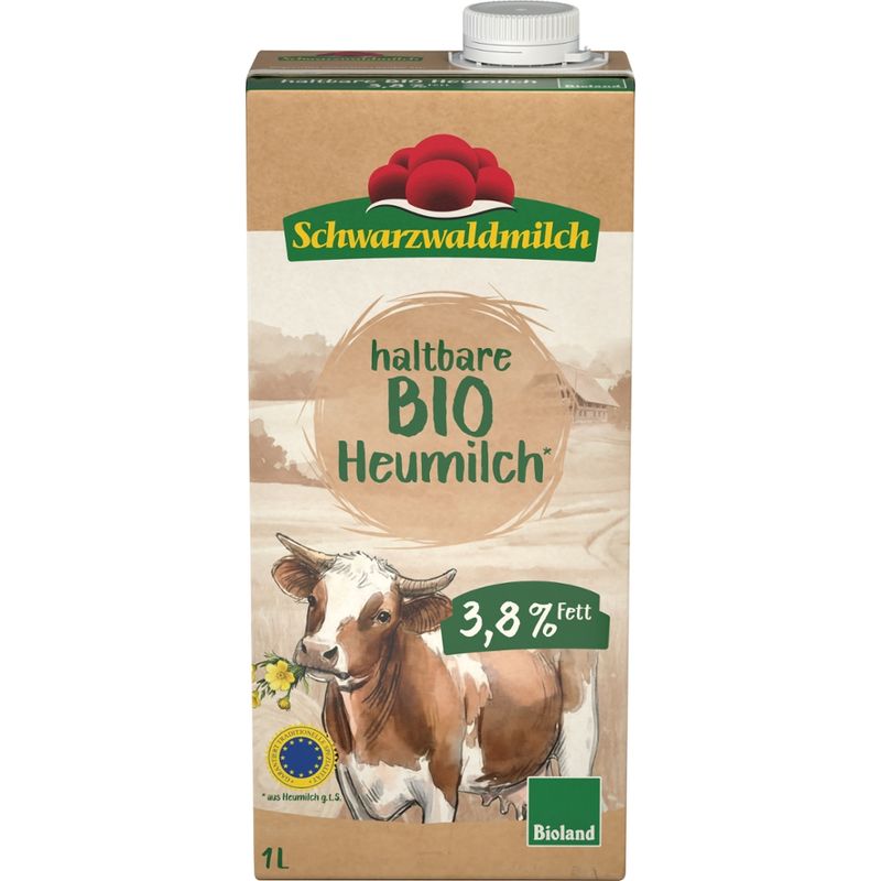 Schwarzwaldmilch BIO Heumilch SWM BIO Heu H-Milch 3,8% 12x1L PG - Produktbild