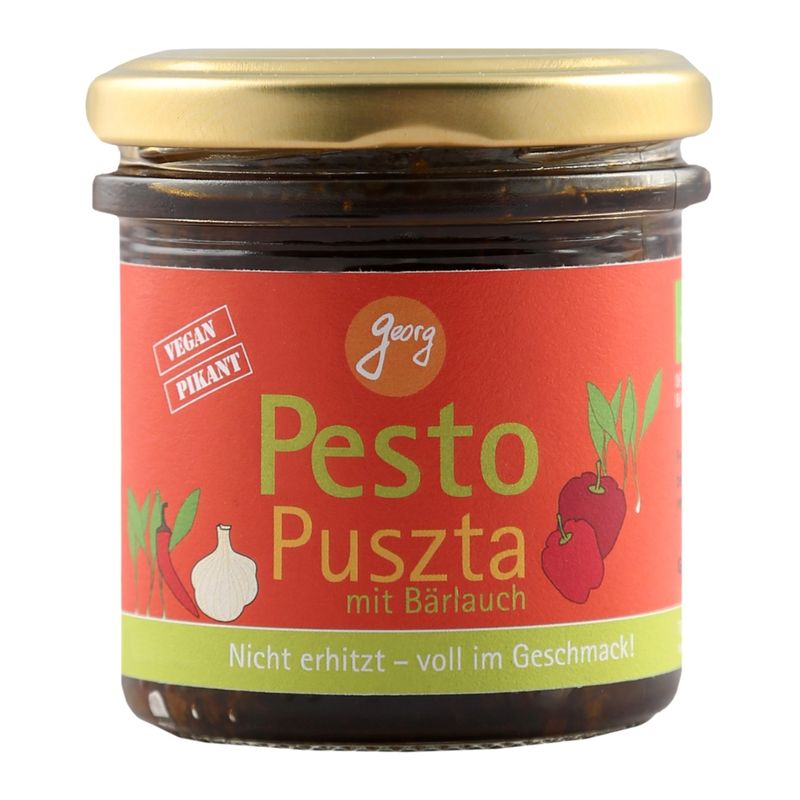 Georg Pesto Puszta mit Bärlauch, Paprika und geräuchertem Knoblauch nicht erhitzt - voll im Geschmack Bio vegan pikant - Produktbild