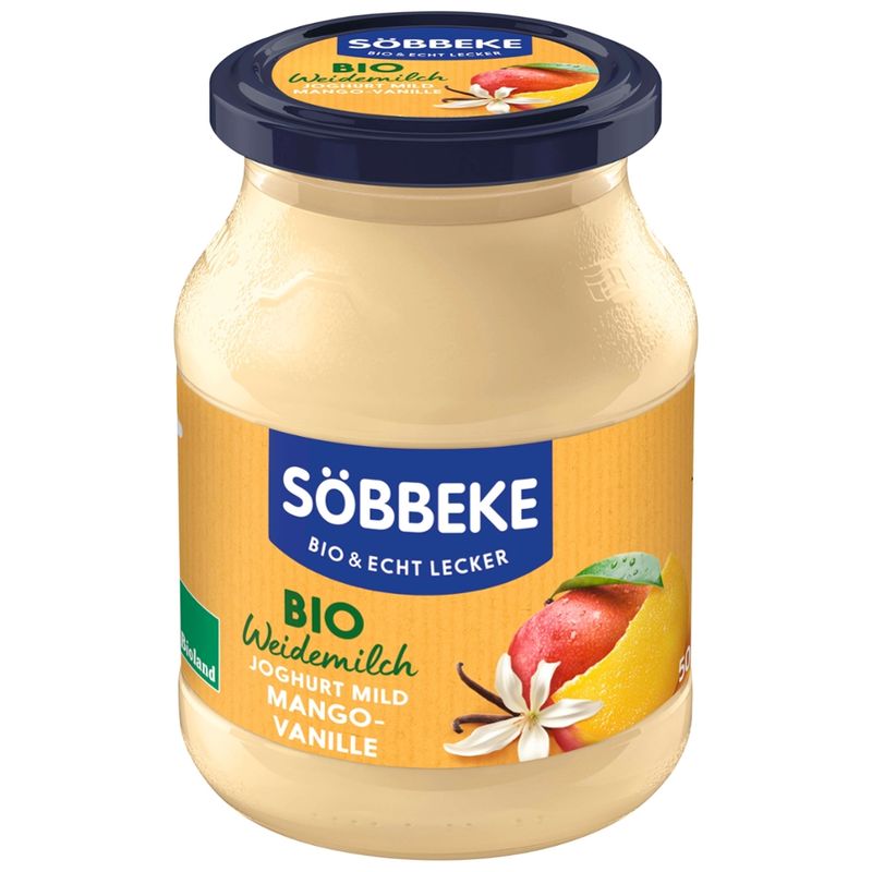 Söbbeke Bio Weidemilch Joghurt mild Mango-Vanille 3,8 % Fett - Produktbild