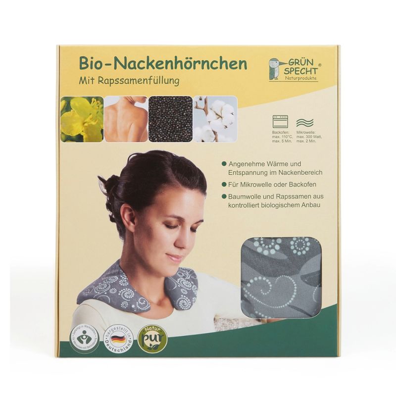 GRÜNSPECHT Naturprodukte Bio-Nackenhörnchen, grau-mint - Produktbild