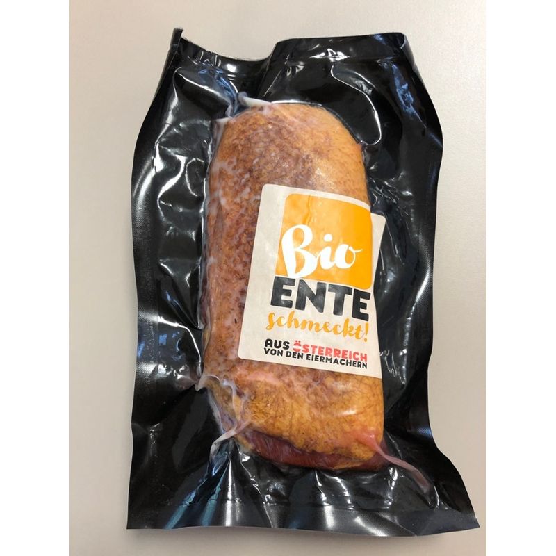 Bio-Ente Bio-Entenbrustfilet geräuchert, über Buchenholz geräuchert, ohne Nitritpökelsalz, gewichtsausgezeichnet - Produktbild