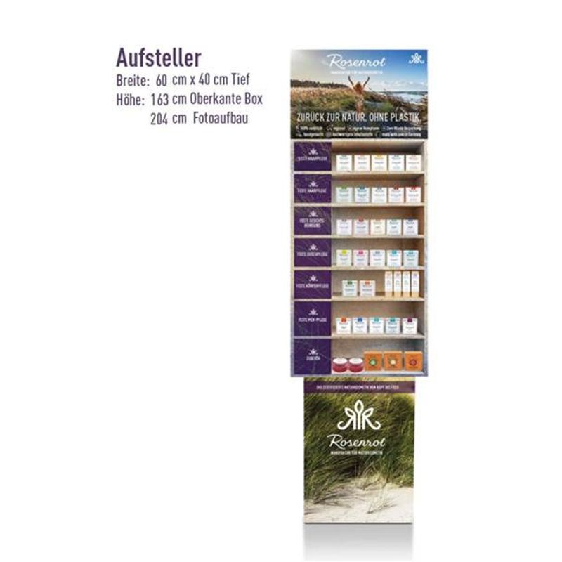 Rosenrot Naturkosmetik Rosenrot Standdisplay aus Pappe - Produktbild