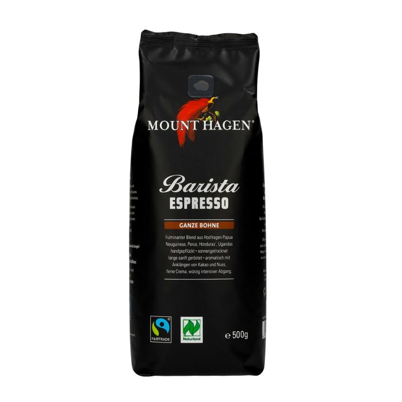 Mount Hagen Bio Espresso "Barista "ganze Bohne 500g - Produktbild