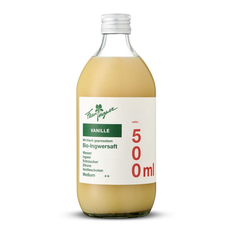 Frau Ingwer Frau Ingwer Vanille 500 ml mit frische gepresstem Ingwersaft - Produktbild
