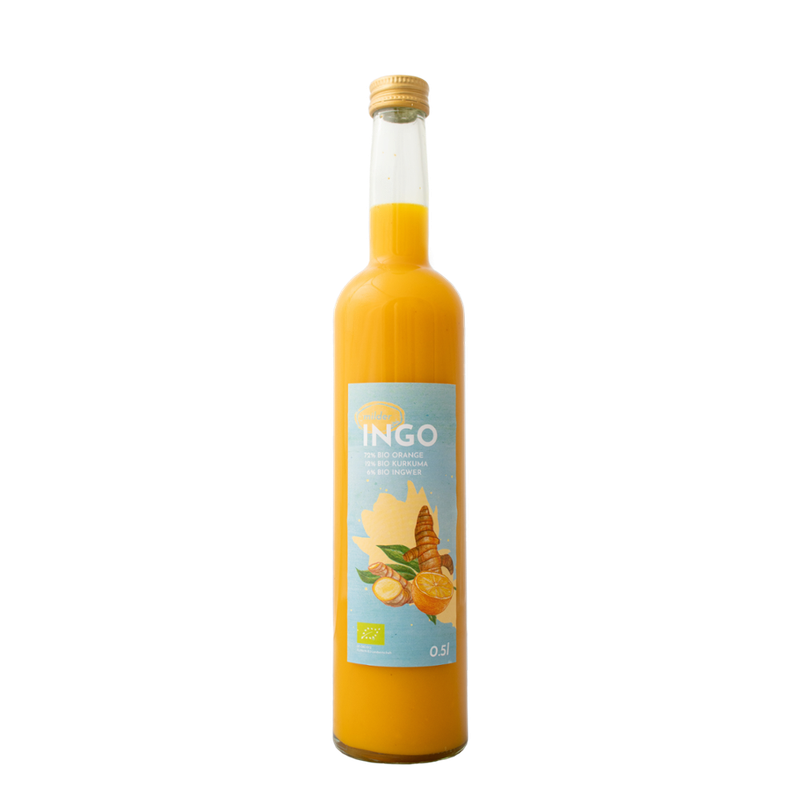 Trink INGO  INGO Bio Ingwer Shot Orange Kurkuma Ingwer mild - Produktbild