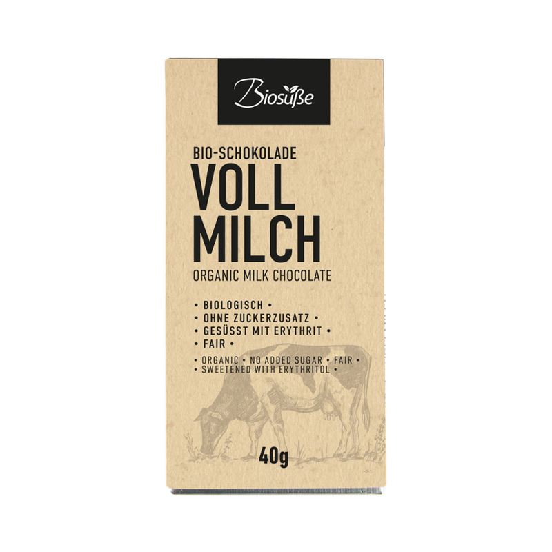 Biosüße Biosüße Bio-Schokolade Vollmilch Tafel 40g - Produktbild