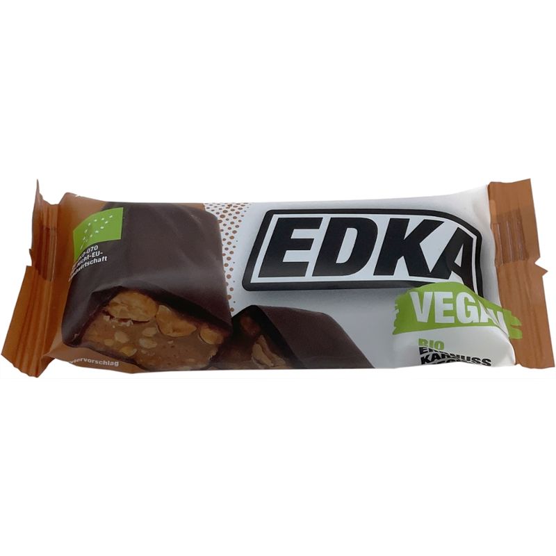 Bio vegane Konditorei KoJaKe Bio Schokoriegel mit veganer Erdnusscreme , gerösteten Erdnüssen und Karamell - Produktbild