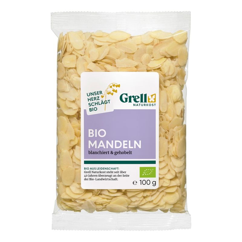 Grell Naturkost Mandeln blanchiert, gehobelt - Produktbild