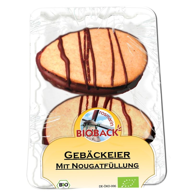 rosmarin BIOBACK GEBÄCKEIER m. Nougat in Gebäckschale - Produktbild