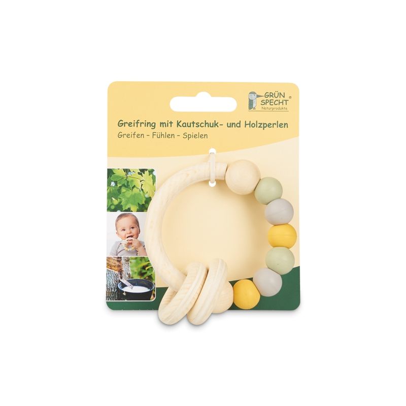 GRÜNSPECHT Naturprodukte Holzgreifring mit Kautschukperlen Wiese - Produktbild