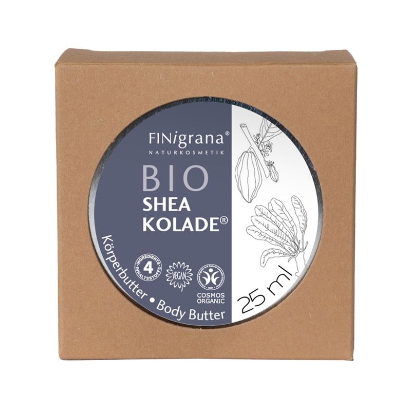 FINigrana® Naturkosmetik FINigrana® BIO Sheakoalde® (Körper Butter / Body Butter / Beurre Corporel) in Weißblechdose, 25ml mit Umkarton - Produktbild