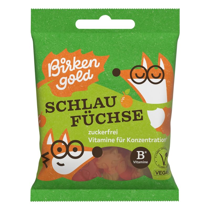 Birkengold Birkengold Schlaufüchse mit Vitaminen - zuckerfrei Orangen & Pfirsichgeschmack - Produktbild