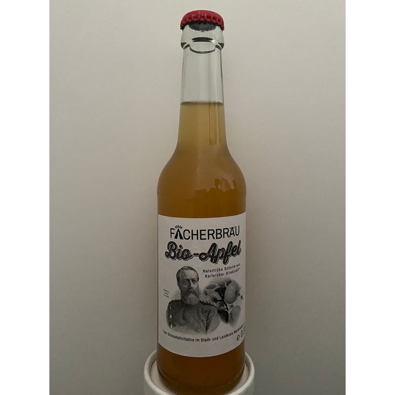 Fächerbräu Bio-Apfel Naturtrübe Schorle aus Direktsaft der Streuobstinitiative im Stadt- und Landkreis Karlsruhe e. V. Flasche 0,33 Liter - Produktbild