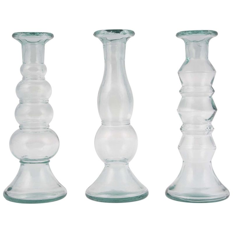 memo Handelsware 3-er Set Kerzenständer aus Recyclingglas - Produktbild