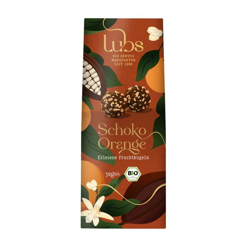 Lubs Schoko Orange Konfekt, Bio-Fruchtkonfekt, glutenfrei, vegan - Produktbild