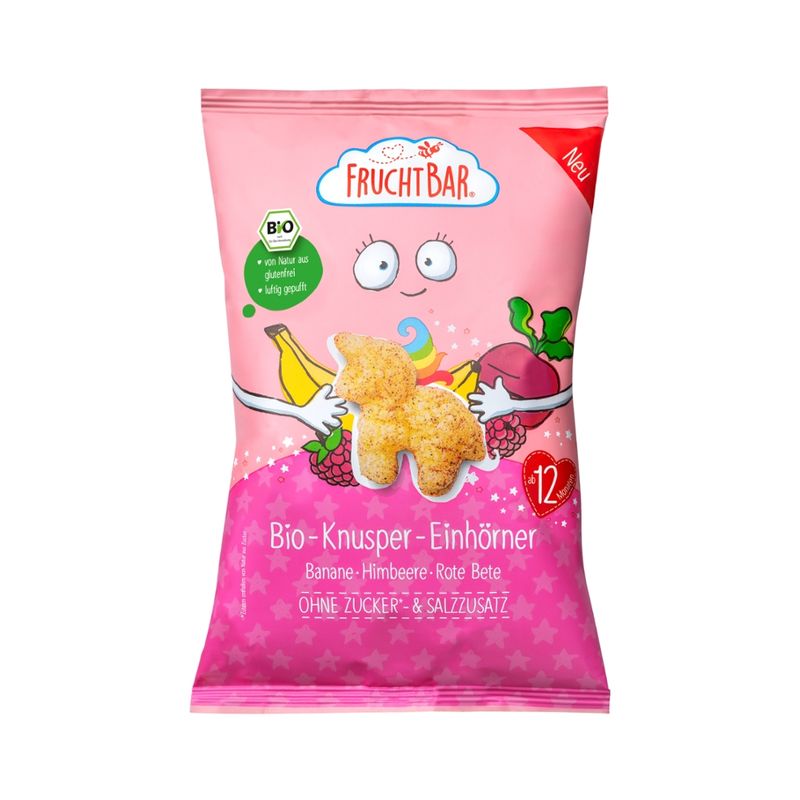 FruchtBar  FruchtBar - Knusper-Einhörner  Banane, Himbeere, Rote Bete - Produktbild