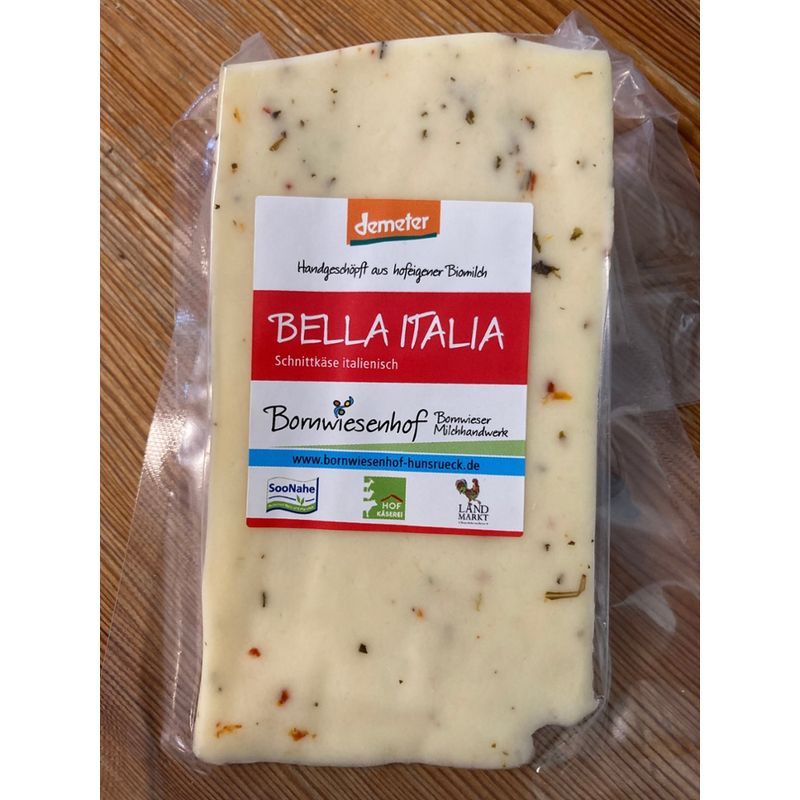 Bornwieser Milchhandwerk Bella Italia, Schnittkäse mit italienischen Kräutern, handverschöpft aus hofeigener Milch - Produktbild