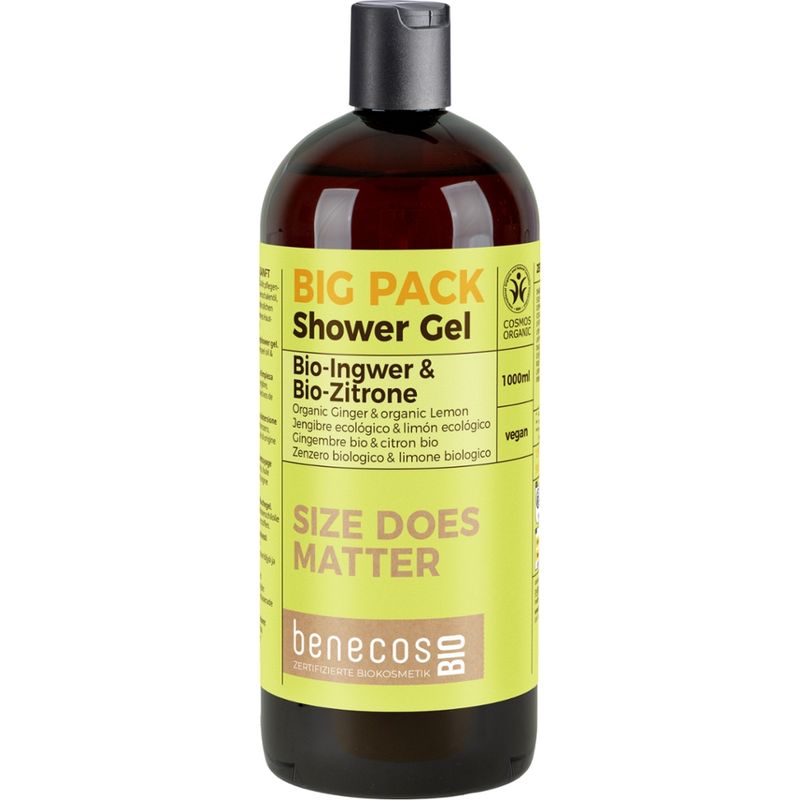 benecos benecosBIO Big Pack 1000 ml Duschgel BIO-Ingwer + BIO-Zitrone - LOST UNTERM LEMONTREE - Produktbild