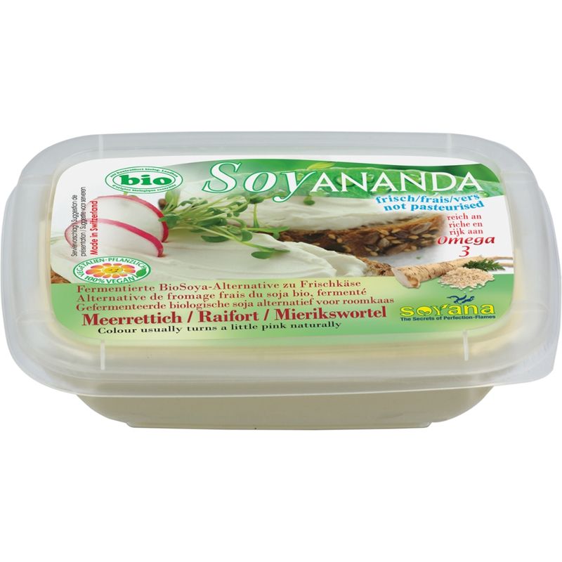 Soyana Soyananda Frischkäse Meerrettich - vegane Alternative zu Frischkäse aus fermentiertem BioSoya - Produktbild