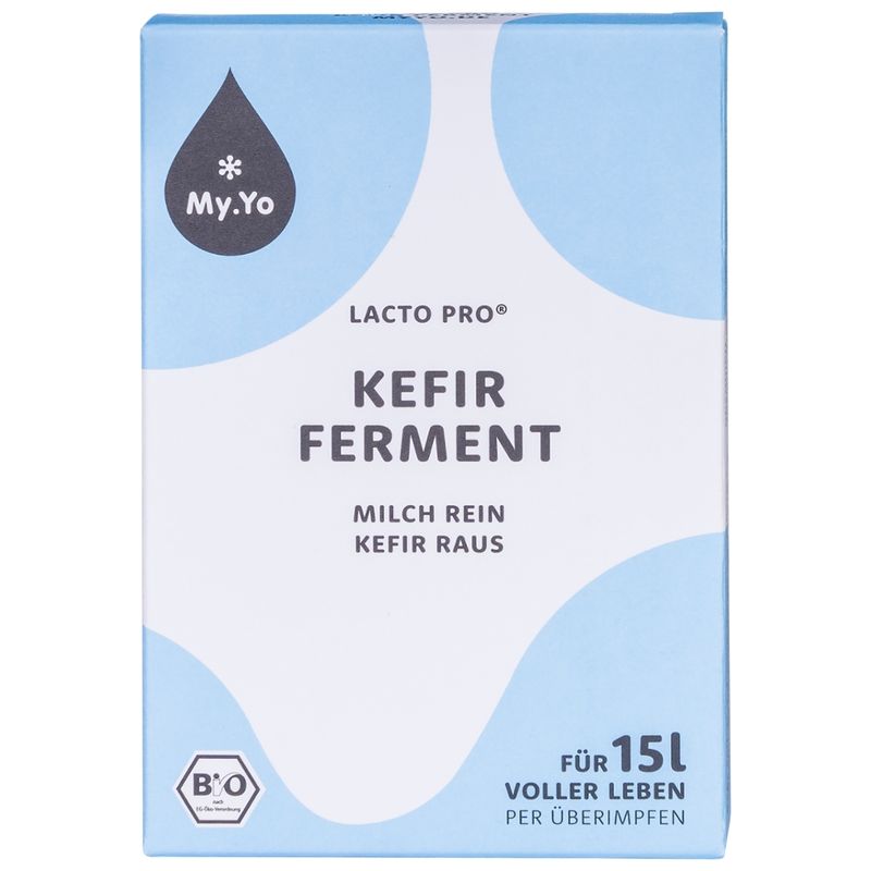 My.Yo Bio Kefir Ferment Lacto Pro®, zur Herstellung von je 1L Kefir, Inhalt: 3 Beutel à 5g - Produktbild