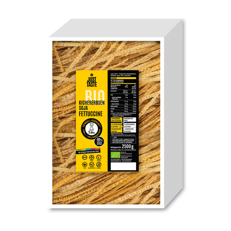 Just Taste Just Taste Bio Kichererbsen-Soja Fettuccine - Produktbild