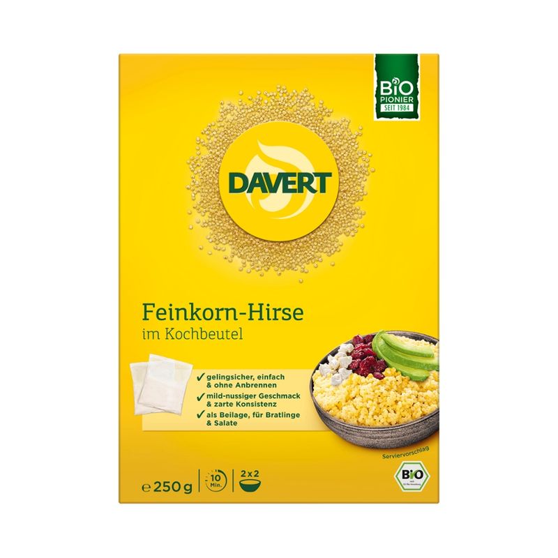 Davert Feinkorn-Hirse im Kochbeutel 250g - Produktbild