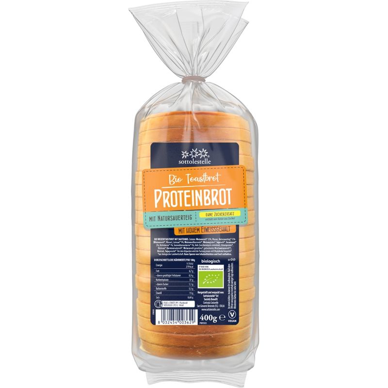 Sottolestelle Bio Toastbrot reich an Körnern und Proteinen - Produktbild
