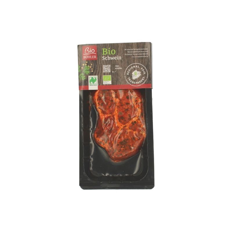 Bio Bühler Bio Schweinehalssteak mar. - Produktbild