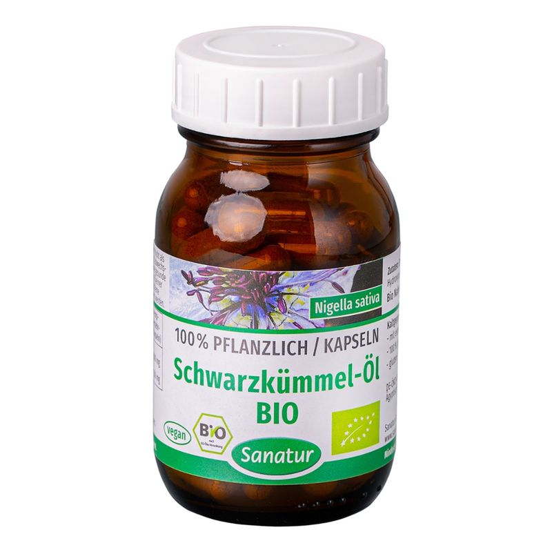 Sanatur Schwarzkümmel-Öl, bio, 60 Kapseln - Produktbild