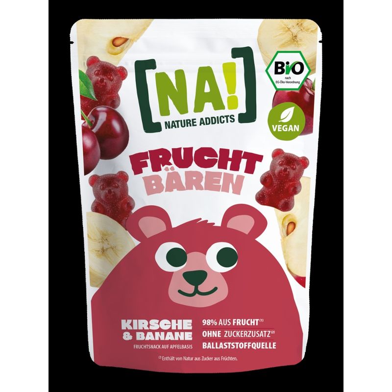 N.A.! Nature Addicts  N.A! Fruchtbären Kirsche & Banane 35g - Fruchtsnack auf Apfelbasis - Produktbild