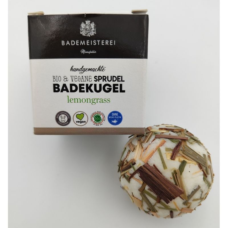 Bademeisterei Bademeisterei Bio & Vegane Sprudelbadekugel "Lemongras" 50g AT-BIO-301 - Produktbild